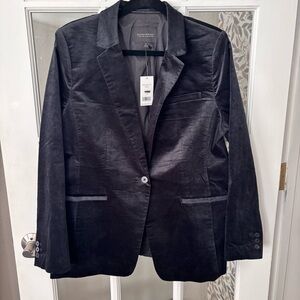 BANANA REPUBLIC Black Velvet Long and Lean Blazer Sz 14 NWT